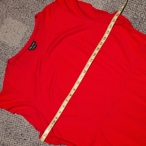 City Chic Women's Frill Shoulder Stretch Dress Red - Picture 4 of 9